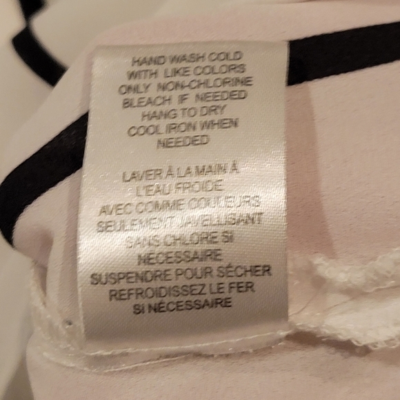 Daniel Rainn DR2 Striped Tie Front Blouse Long Sleeve‎ Button Down Casual Top M - Picture 7 of 8